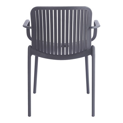 Πολυθρόνα Teragi στοιβαζόμενη pakoworld pp με UV protection ανθρακί 59x57x82εκ