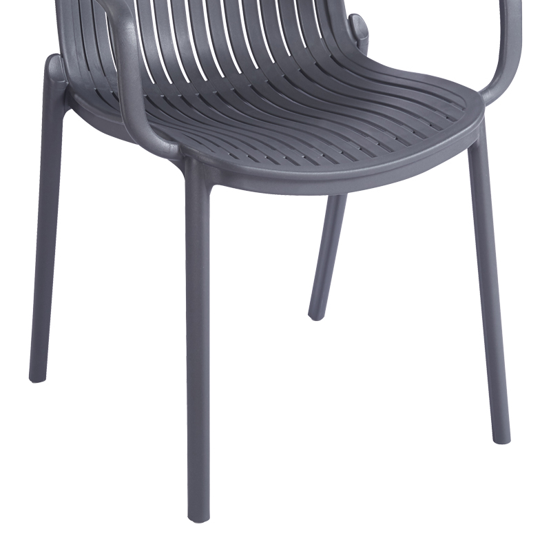 Πολυθρόνα Teragi στοιβαζόμενη pakoworld pp με UV protection ανθρακί 59x57x82εκ