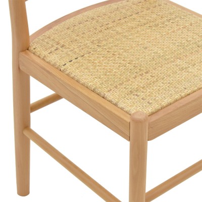 Καρέκλα Alessia pakoworld ξύλο οξιάς-rattan φυσικό 43x44x89εκ