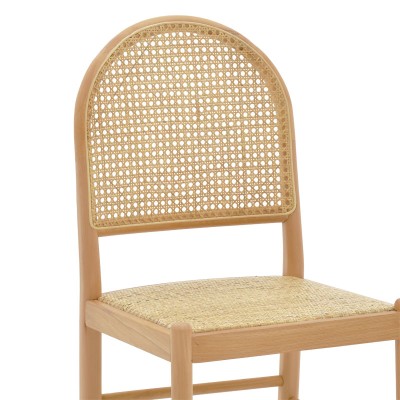 Καρέκλα Alessia pakoworld ξύλο οξιάς-rattan φυσικό 43x44x89εκ