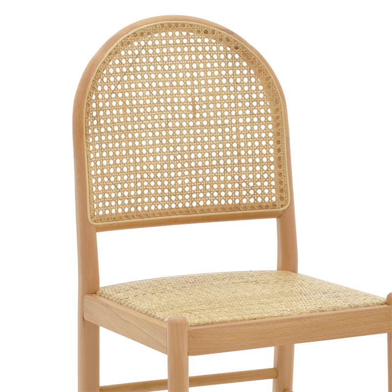 Καρέκλα Alessia pakoworld ξύλο οξιάς-rattan φυσικό 43x44x89εκ