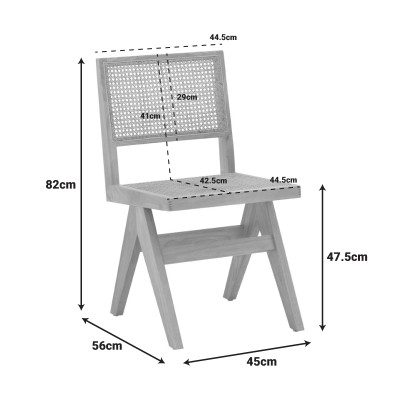 Καρέκλα Winslow pakoworld φυσικό rubberwood 45x56x82εκ