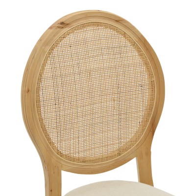 Καρέκλα Canco pakoworld φυσικό rubberwood-φυσικό rattan 50x53x98εκ