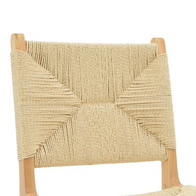 Καρέκλα Arten pakoworld σχοινί-rubberwood σε φυσική απόχρωση 60x55x85εκ