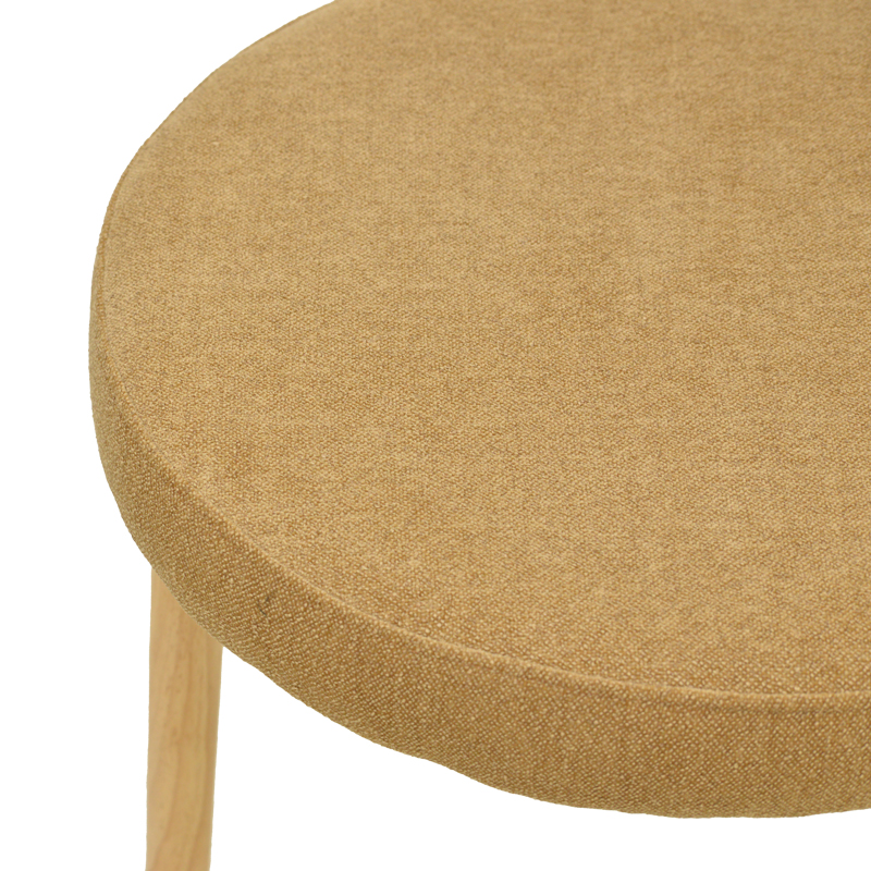 Καρέκλα Luben pakoworld ύφασμα καφέ - rubberwood σε φυσική απόχρωση 53x54x79εκ | 2 τμχ