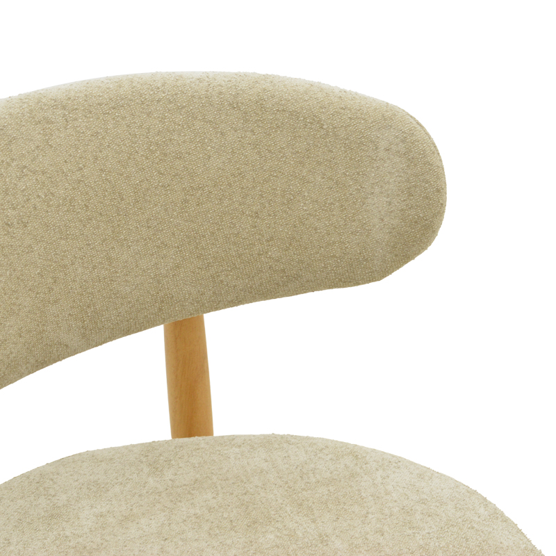 Καρέκλα Luben pakoworld ύφασμα γκρι - rubberwood σε φυσική απόχρωση 53x54x79εκ | 2 τμχ