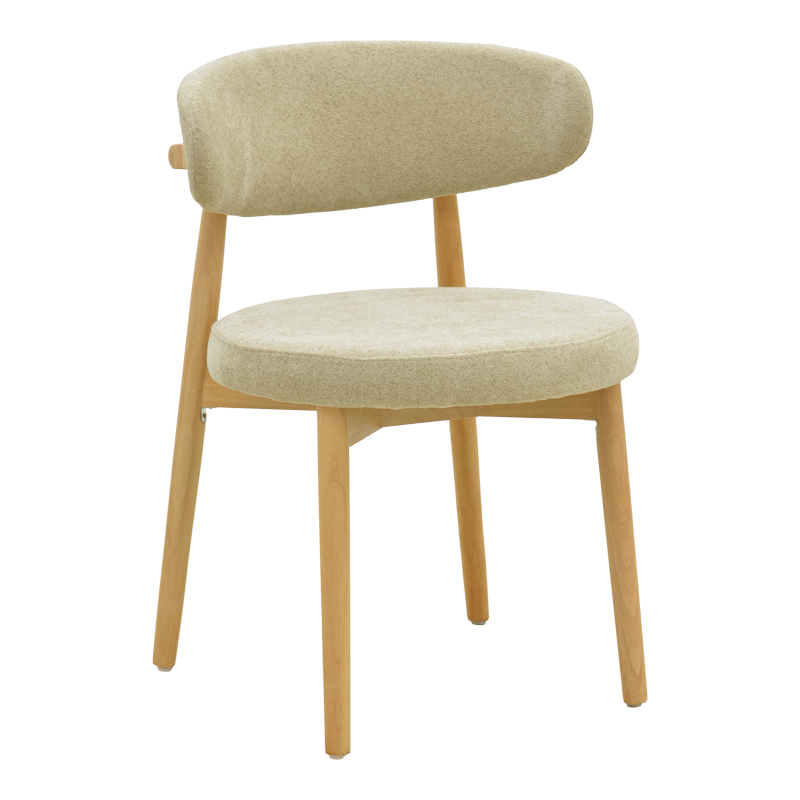 Καρέκλα Luben pakoworld ύφασμα γκρι - rubberwood σε φυσική απόχρωση 53x54x79εκ | 2 τμχ