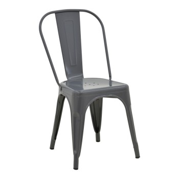 Καρέκλα Utopia pakoworld μέταλλο σε ανθρακί απόχρωση 44x44x85εκ
