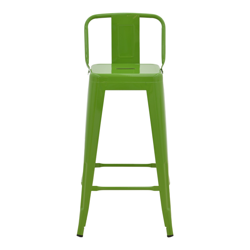 Σκαμπό μπαρ με πλάτη Utopia pakoworld μέταλλο σε πράσινη απόχρωση 42x42x97εκ