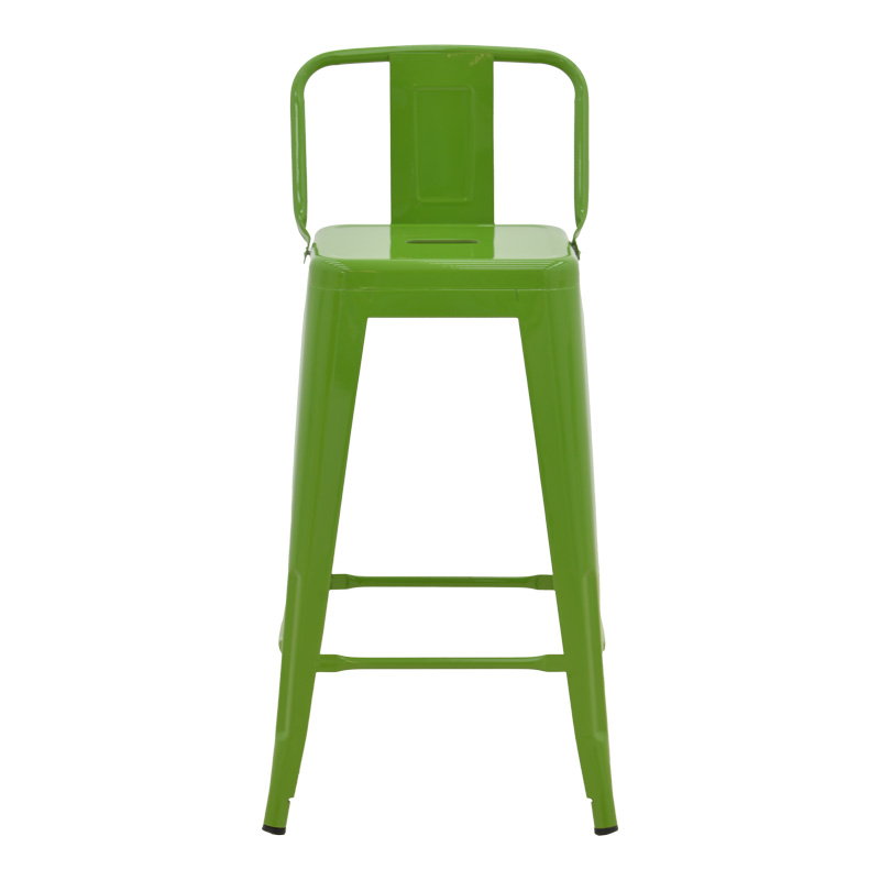 Σκαμπό μπαρ μεσαίου ύψους με πλάτη Utopia pakoworld μέταλλο σε πράσινη απόχρωση 42x42x86εκ