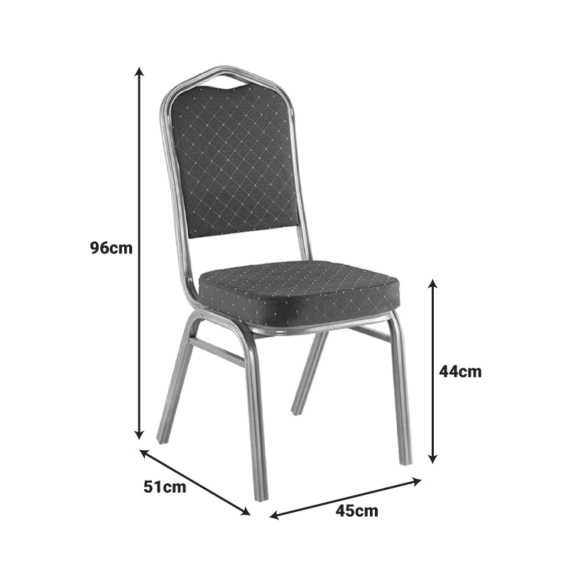 Καρέκλα συνεδρίου Hilton pakoworld στοιβαζόμενη ύφασμα μπλε-μέταλλο χρυσό 45x51x96εκ