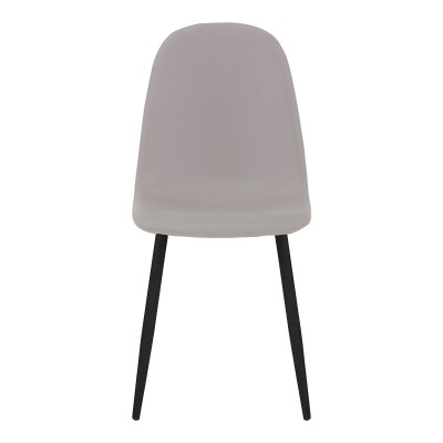 Καρέκλα Bella pakoworld ύφασμα σε γκρι με πόδι μαύρο μέταλλο 43.5x52x89εκ | 4 τμχ