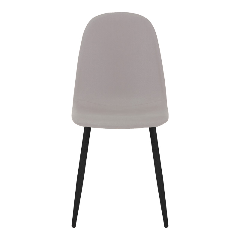 Καρέκλα Bella pakoworld ύφασμα σε γκρι με πόδι μαύρο μέταλλο 43.5x52x89εκ | 4 τμχ