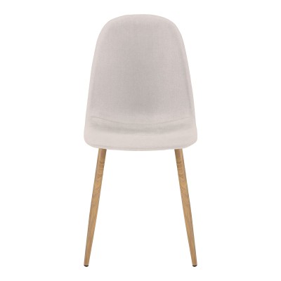 Καρέκλα Bella pakoworld ανοιχτό γκρι ύφασμα με πόδι μέταλλο σε φυσική απόχρωση 43.5x52x89εκ | 4 τμχ