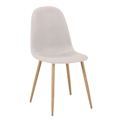 Καρέκλα Bella pakoworld ανοιχτό γκρι ύφασμα με πόδι μέταλλο σε φυσική απόχρωση 43.5x52x89εκ | 4 τμχ