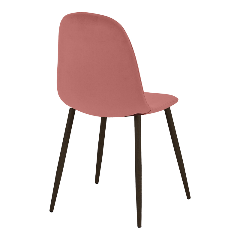 Καρέκλα Bella pakoworld σάπιο μήλο βελούδο με μεταλλικό μαύρο πόδι 43.5x52x89εκ | 4 τμχ