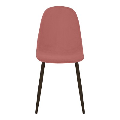 Καρέκλα Bella pakoworld σάπιο μήλο βελούδο με μεταλλικό μαύρο πόδι 43.5x52x89εκ | 4 τμχ