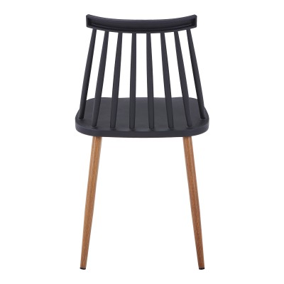 Καρέκλα Aurora pakoworld μαύρο pp-φυσικό μεταλλικό πόδι 42x49.5x77εκ | 4 τμχ