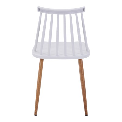 Καρέκλα Aurora pakoworld λευκό pp-φυσικό μεταλλικό πόδι 42x49.5x77εκ | 4 τμχ