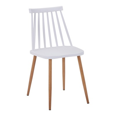 Καρέκλα Aurora pakoworld λευκό pp-φυσικό μεταλλικό πόδι 42x49.5x77εκ | 4 τμχ