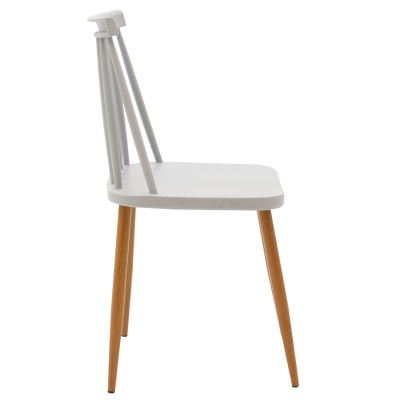 Καρέκλα Aurora pakoworld γκρι pp-φυσικό μεταλλικό πόδι 42x49.5x77εκ | 4 τμχ