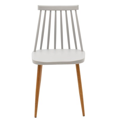 Καρέκλα Aurora pakoworld γκρι pp-φυσικό μεταλλικό πόδι 42x49.5x77εκ | 4 τμχ