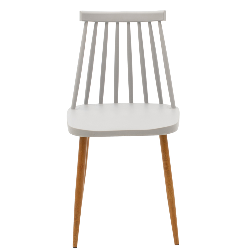 Καρέκλα Aurora pakoworld γκρι pp-φυσικό μεταλλικό πόδι 42x49.5x77εκ | 4 τμχ