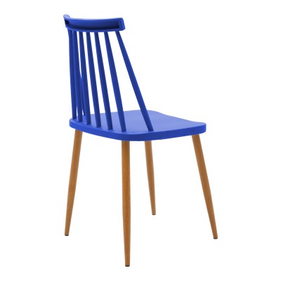 Καρέκλα Aurora pakoworld μπλε pp-φυσικό μεταλλικό πόδι 42x49.5x77εκ | 4 τμχ