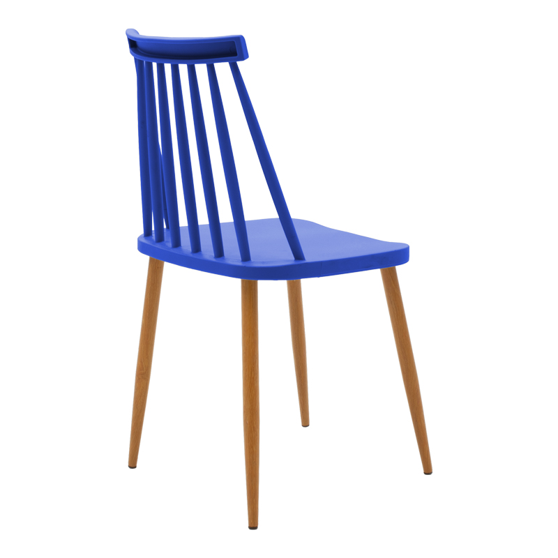 Καρέκλα Aurora pakoworld μπλε pp-φυσικό μεταλλικό πόδι 42x49.5x77εκ | 4 τμχ