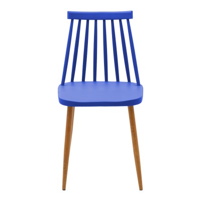 Καρέκλα Aurora pakoworld μπλε pp-φυσικό μεταλλικό πόδι 42x49.5x77εκ | 4 τμχ