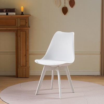 Καρέκλα Gaston I pakoworld PP-PU σε λευκή απόχρωση 48.5x53.5x81.5εκ