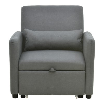 Πολυθρόνα-κρεβάτι Flexa pakoworld ύφασμα γκρι 85x92x84εκ