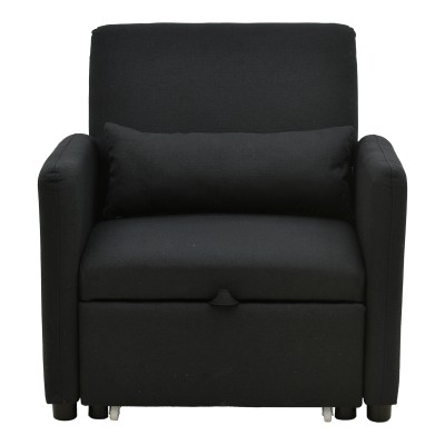 Πολυθρόνα-κρεβάτι Flexa pakoworld ύφασμα μαύρο 85x92x84εκ