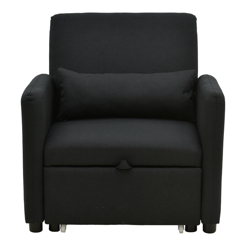 Πολυθρόνα-κρεβάτι Flexa pakoworld ύφασμα μαύρο 85x92x84εκ