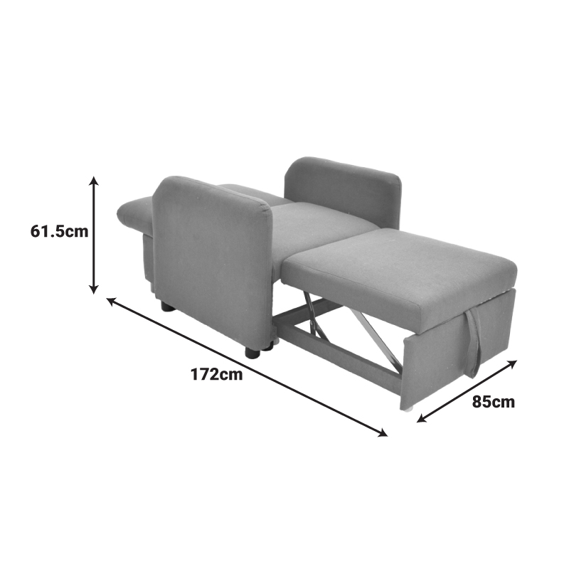 Πολυθρόνα-κρεβάτι Flexa pakoworld ύφασμα μαύρο 85x92x84εκ