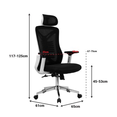 Καρέκλα γραφείου διευθυντή Andrew pakoworld mesh μαύρο