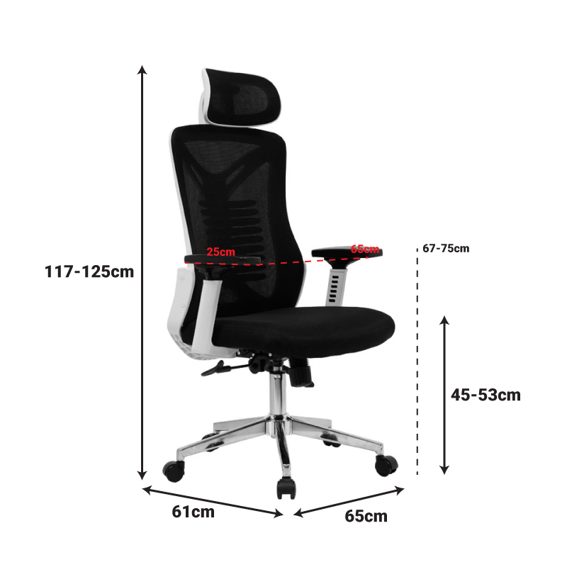 Καρέκλα γραφείου διευθυντή Andrew pakoworld mesh μαύρο