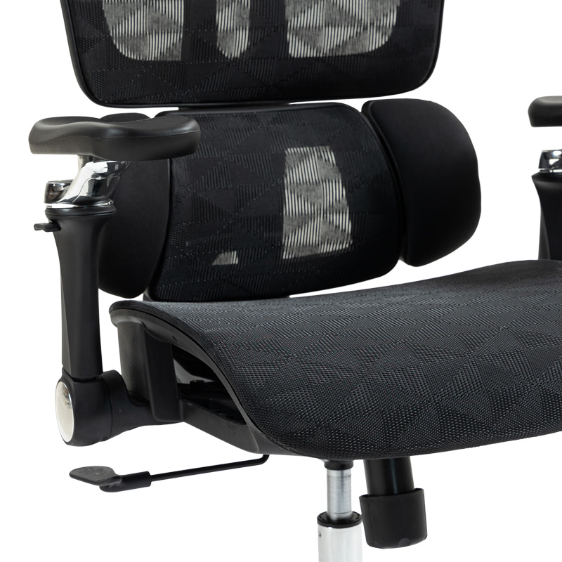 Καρέκλα γραφείου διευθυντή Jeffer pakoworld mesh σε μαύρη απόχρωση 67x62x115-125εκ