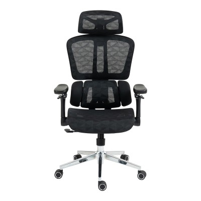 Καρέκλα γραφείου διευθυντή Jeffer pakoworld mesh σε μαύρη απόχρωση 67x62x115-125εκ