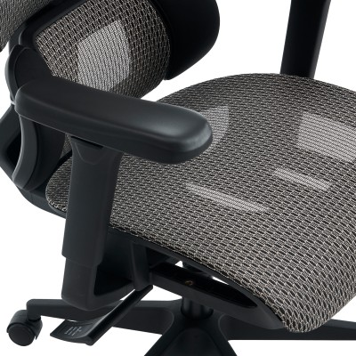 Καρέκλα γραφείου εργασίας ErgoFlow pakoworld μαύρο-γκρι 73x64x112-135εκ