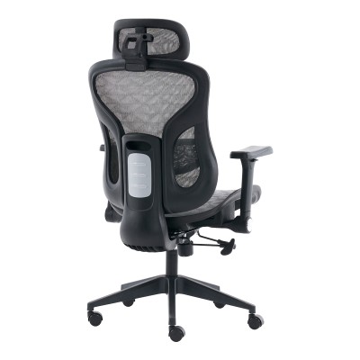 Καρέκλα γραφείου εργασίας Mesgo pakoworld μαύρο-γκρι 68x67-72x110-136εκ