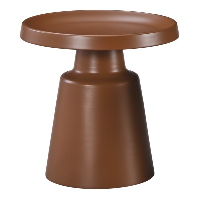 Βοηθητικό τραπέζι Ginoze pakoworld μέταλλο σε καφέ απόχρωση Φ50x50.5εκ