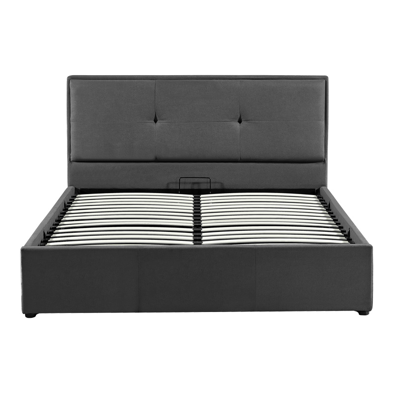 Κρεβάτι διπλό Sonnie pakoworld με αποθηκευτικό χώρο ύφασμα ανθρακί 150x200εκ