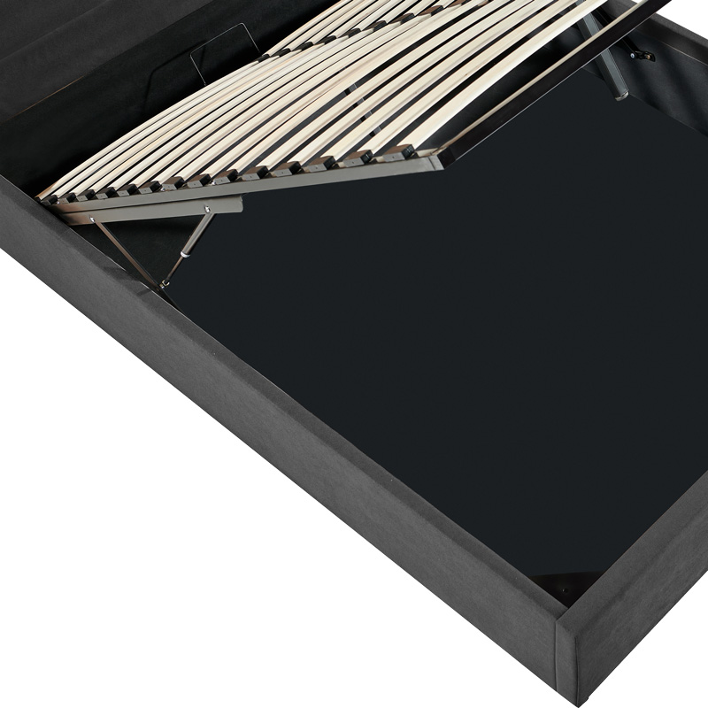 Κρεβάτι διπλό Sonnie pakoworld με αποθηκευτικό χώρο ύφασμα ανθρακί 150x200εκ