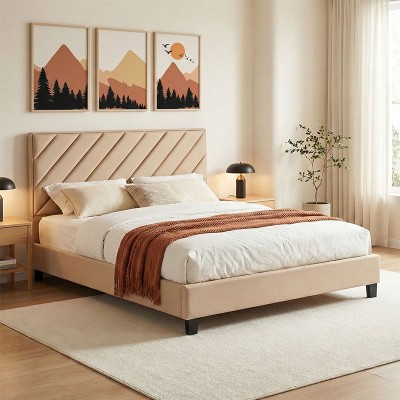 Κρεβάτι διπλό Franky pakoworld pu μπεζ 160x200εκ