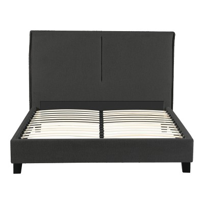 Κρεβάτι διπλό Majus pakoworld ύφασμα ανθρακί 160x200εκ