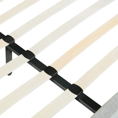 Κρεβάτι διπλό Majus pakoworld ύφασμα ανθρακί 160x200εκ