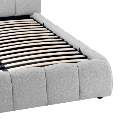 Κρεβάτι Jeby pakoworld ύφασμα σε γκρι απόχρωση με αποθηκευτικό χώρο 160x200εκ