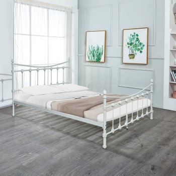 Κρεβάτι Beowulf pakoworld λευκό μεταλλικό 140x190εκ