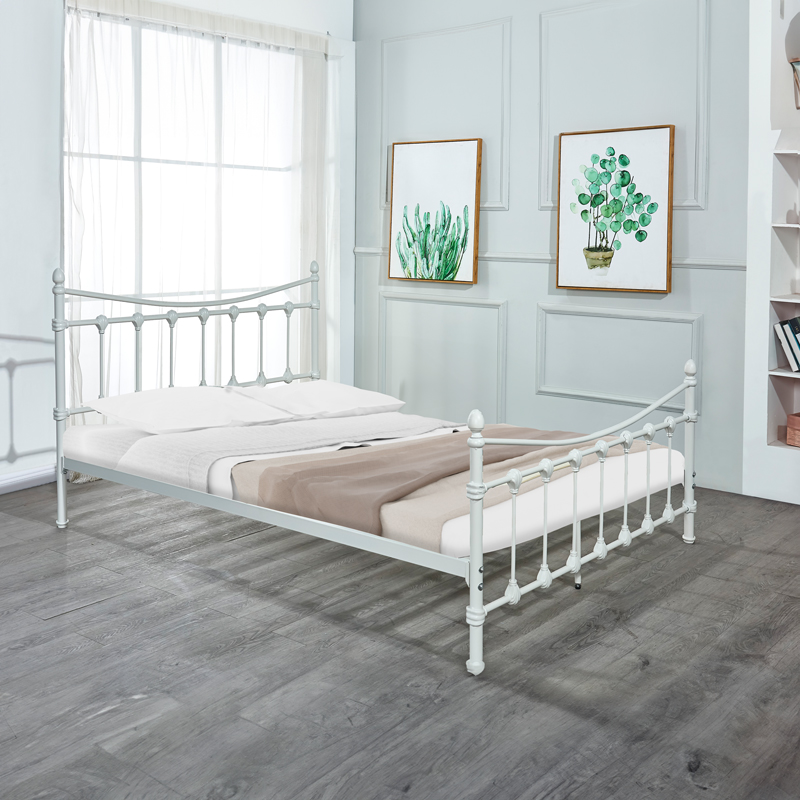 Κρεβάτι Beowulf pakoworld λευκό μεταλλικό 140x190εκ